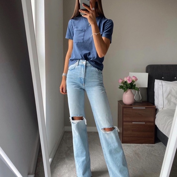 NWT Zara Hi-Rise Wide Leg Jeans - Picture 1 of 5
